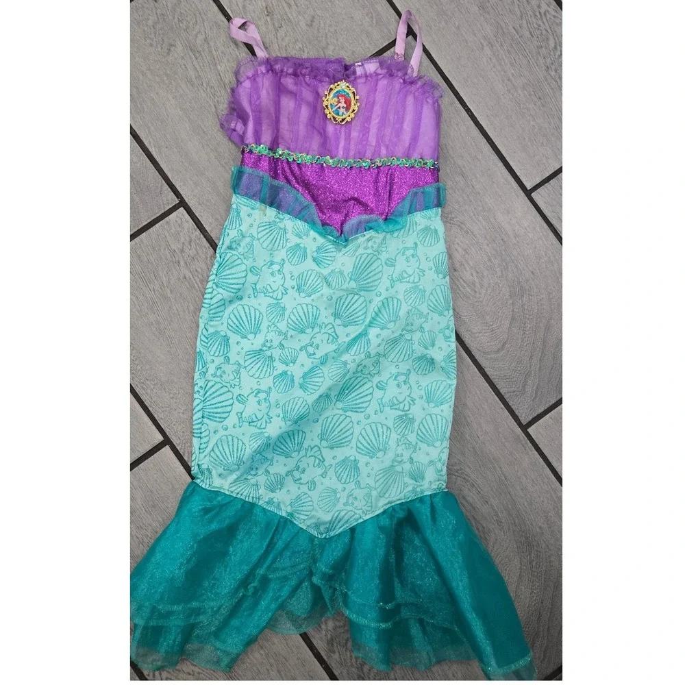 Disney Ariel Little Mermaid Costume Dress Girls Sizes 4-6X Purple Teal Jakks
